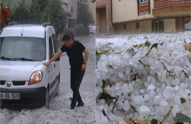 İstanbulu dolu vurdu – FOTO