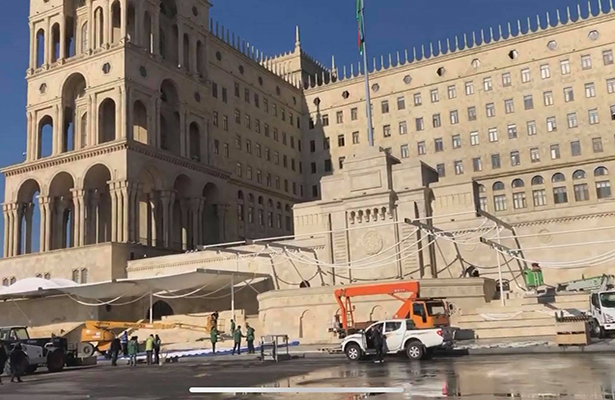 Bakıda parada hazırlıq işlərinə başlanıldı – Fotolar