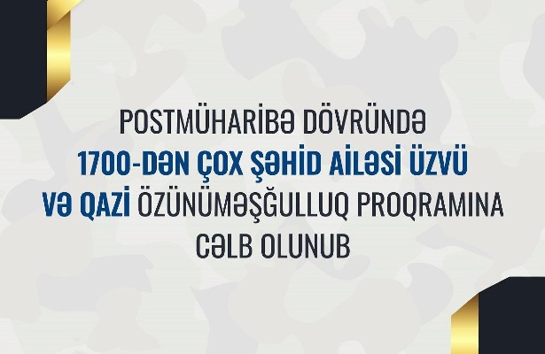 1 700-dən çox şəhid ailəsi və qazi özünüməşğulluq proqramına cəlb olunub