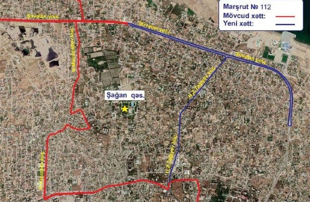 Bakıda 112 nömrəli marşrutun hərəkət sxemi müvəqqəti dəyişdirilib