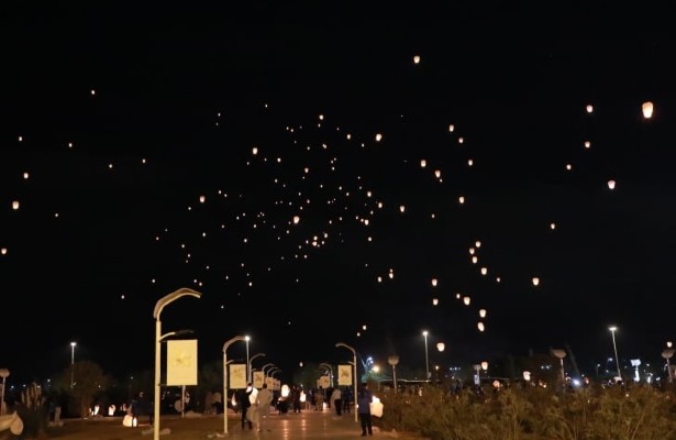 Bakıda səmaya işıq fənərləri buraxıldı