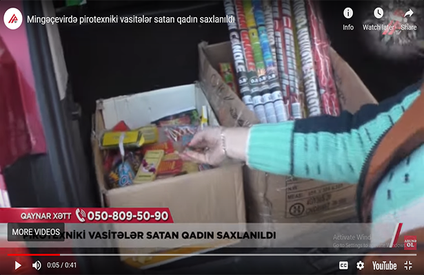 Mingəçevirdə pirotexniki vasitələr satan qadın saxlanıldı