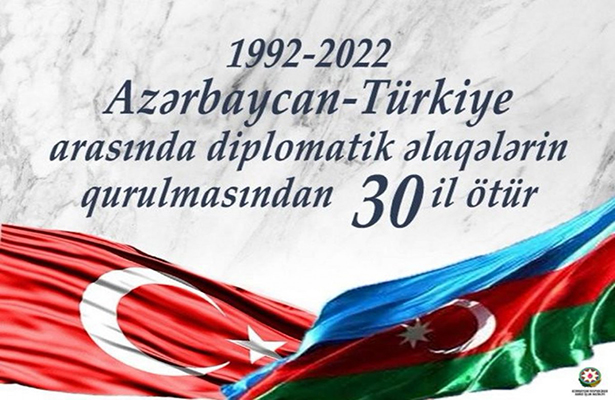 Ceyhun Bayramov Azərbaycanla Türkiyənin diplomatik əlaqələr qurmasının 30-cu ildönümü münasibətilə paylaşım edib