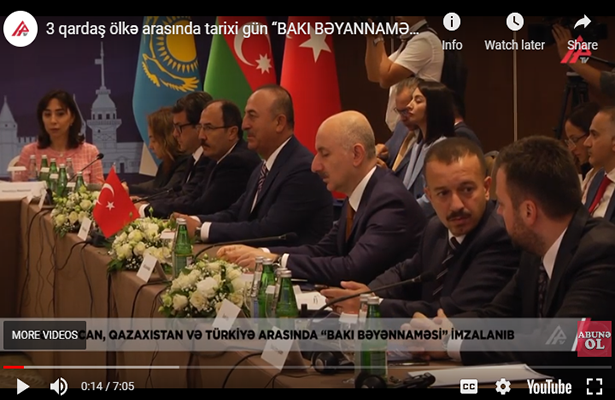 3 qardaş ölkə arasında tarixi gün “BAKI BƏYANNAMƏSİ” İMZALANDI-Video