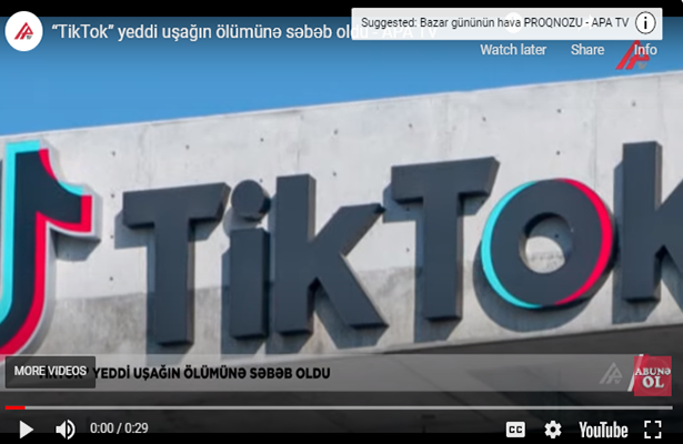 “TikTok” yeddi uşağın ölümünə səbəb oldu-Video