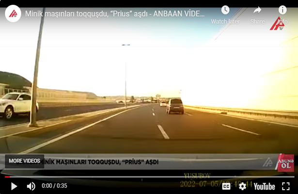 Minik maşınları toqquşdu, “Prius” aşdı – ANBAAN VİDEO