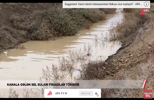 Kəndə sel gəldi, həyətlər və əkin sahələri su altında qaldı-Video