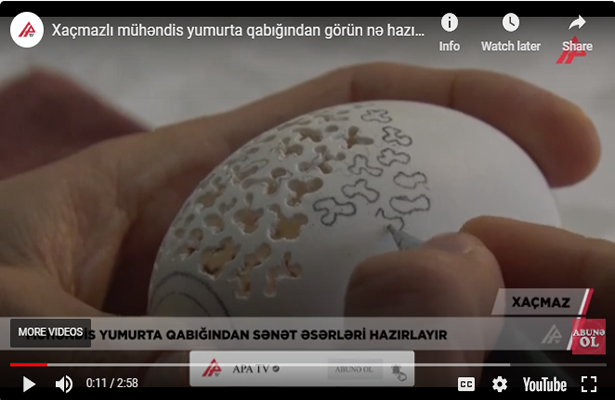 Xaçmazlı mühəndis yumurta qabığından görün nə hazırladı-Video