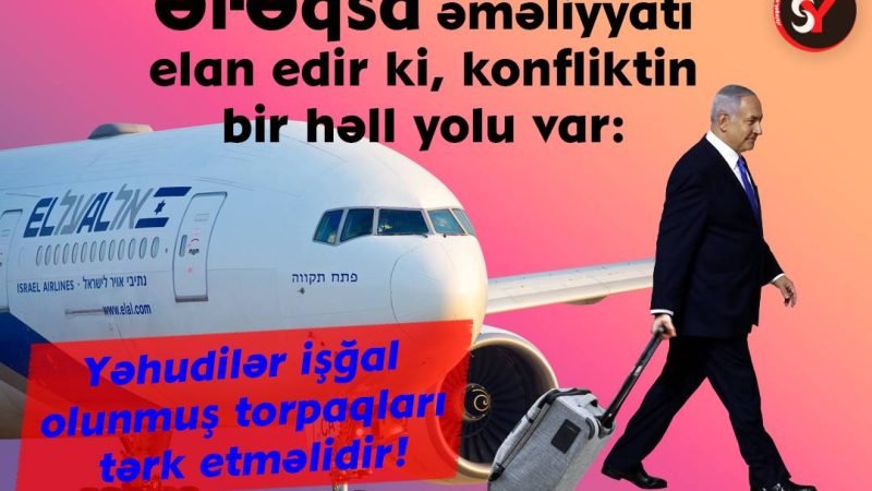 Yəhudilər işğal olunmuş torpaqları tərk etməlidir!