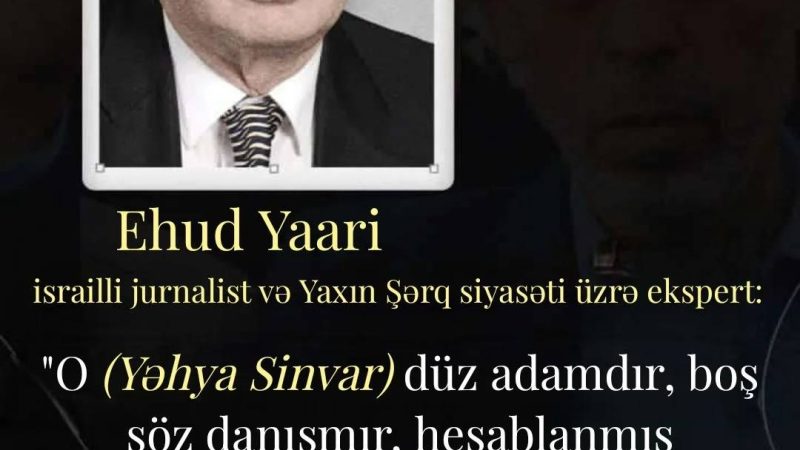 Yəhya Sinvar düz adamdır, boş söz danışmır, hesablanmış formada danışır və ağıllı adamdır