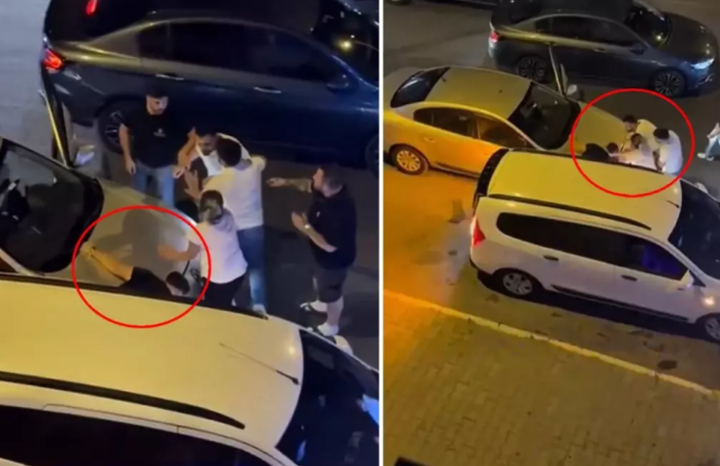 Sürücü mübahisə etdiyi şəxsi iki maşının arasında sıxışdırıb döydü! (Video İzlə)